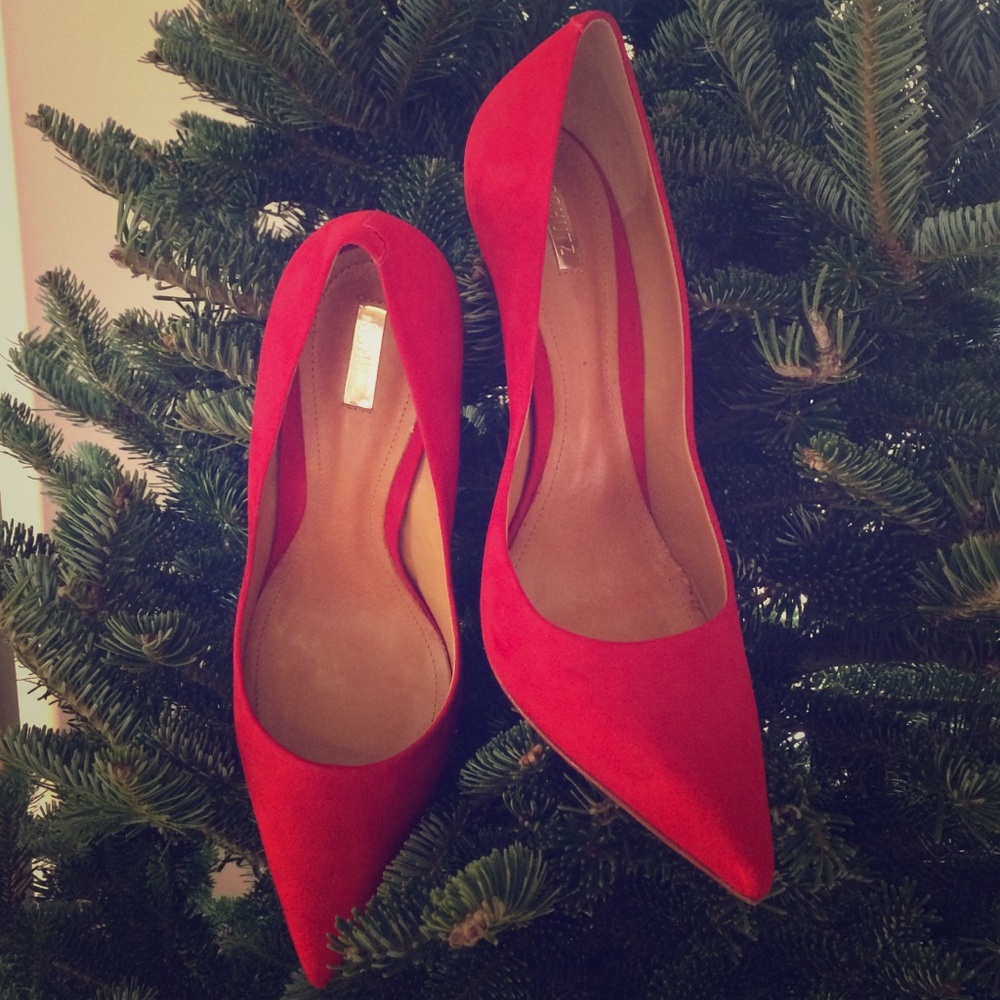 Schutz Gilberta in Nobuck Red size 10